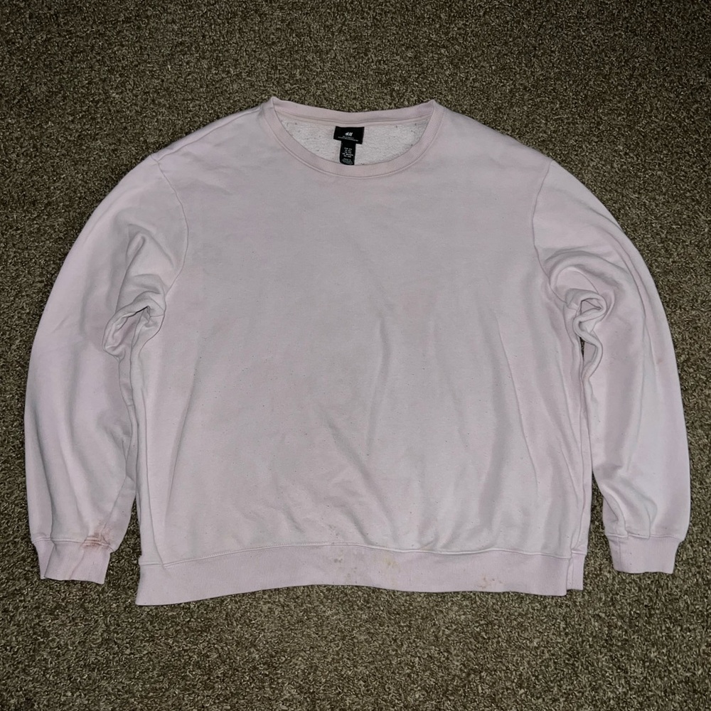 H&M Vintage OG Light Pink Crewneck Vintage Knit Sweatshirt